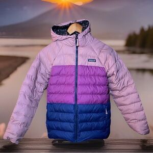 Patagonia Reversible Kids Youth Size XL 14 Tricolor Geometric Puffer Jacket Coat